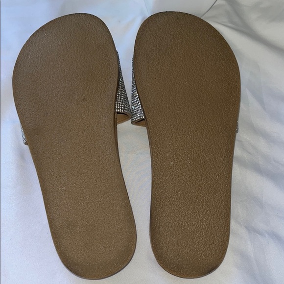 Steve Madden Glittering Silver Slide Sandals - Picture 7 of 11